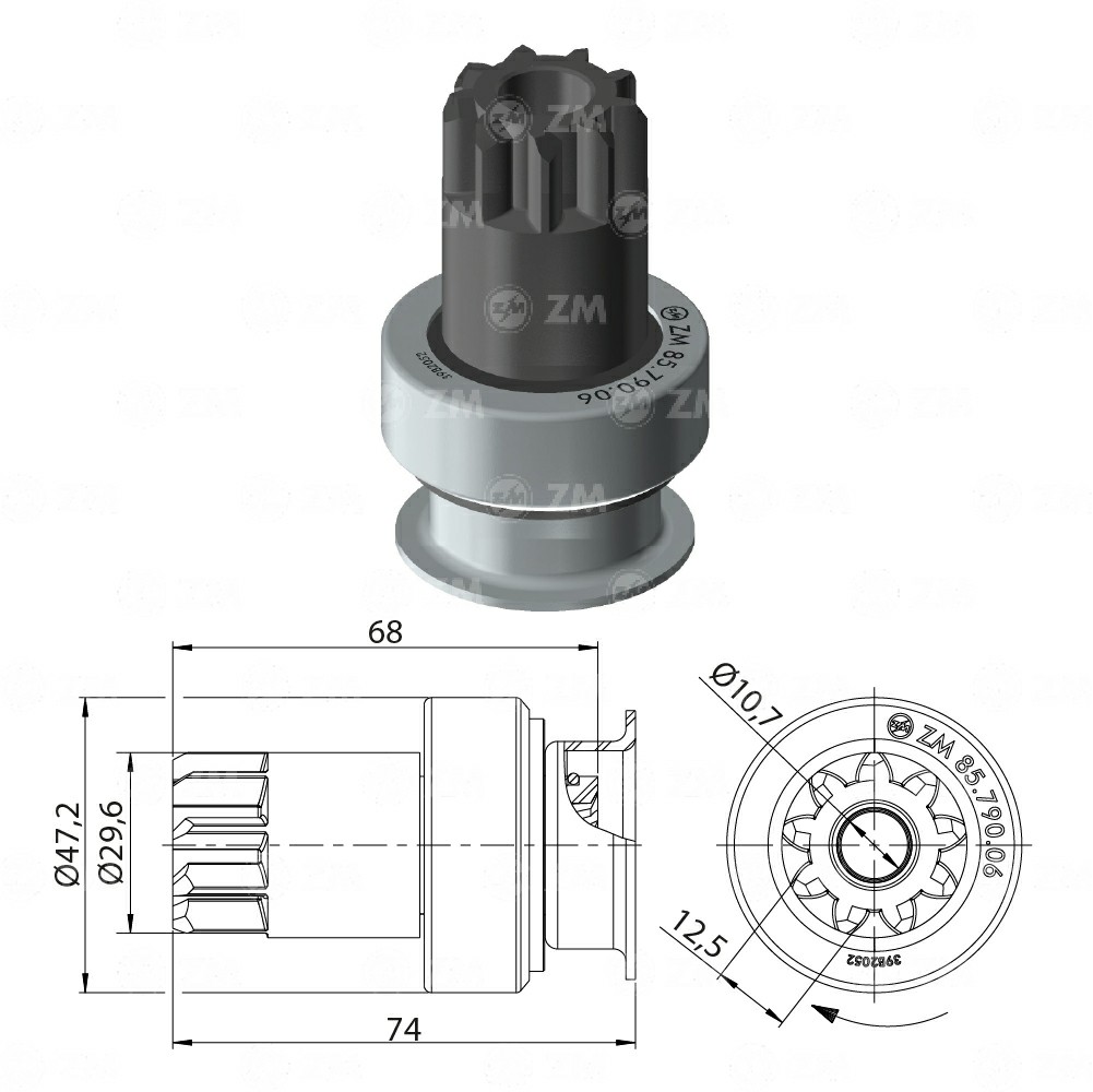 BENDIX NISSAN FRONTIER MITSUBISHI 9D PIÑ29.64MM L-68MM