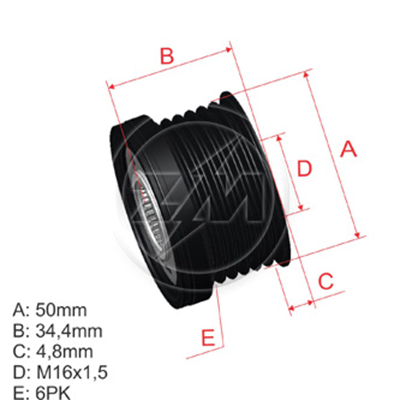 POLEA RUEDA LIBRE CHEVROLET ASTRA 1.8 2.0 16VSEDAN 1.8 2.0 16V VECTRA 2.2 ZAFIRA 2.0 6X16F00M991134 535005610 5422