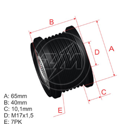 POLEA RUEDA LIBRE NISSAN CABSTAR MURANO 2.5NAVARRA 2.5 PATHFINDER 2.5 17X7 23151EB30AA252C564FE 354111 5607