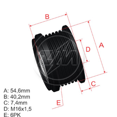 POLEA RUEDA LIBRE CITROEN C5 C8 XSARA MAZDA 2PEUGEOT 206 306 307 406 SUZUKI GRAND VITARATRACKER 99 6X16 3177168D00 96.012.28