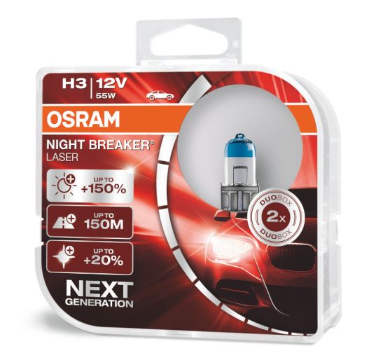 BOMBILLO H3 12V 55W PK 22s 150% +LUZ
