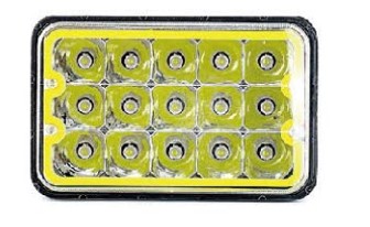 UNIDAD SELLADA LED RECTANGULAR PEQUEA 15W 12/24V DRL AMBAR