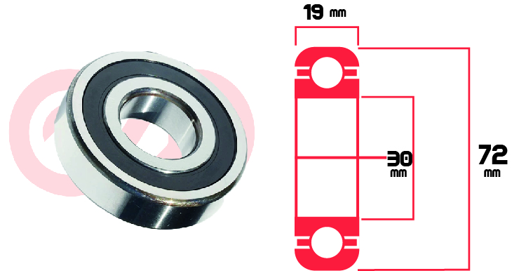RODAMIENTO 6306 2RS ALT BOSCH T1 HD1  UNIVERSAL