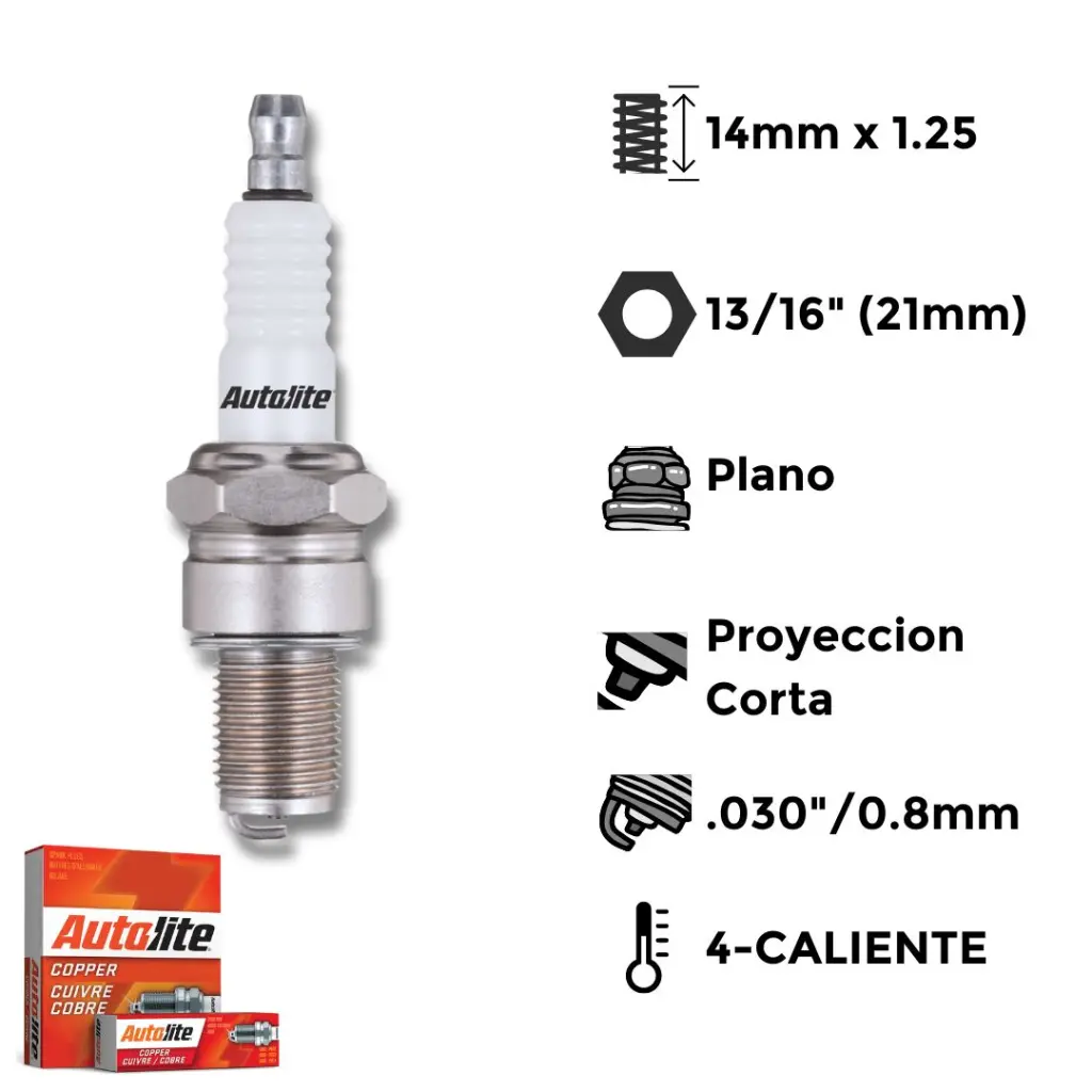 Bujías Autolite Cobre Níquel Estándar X4 - NGK BR8ES