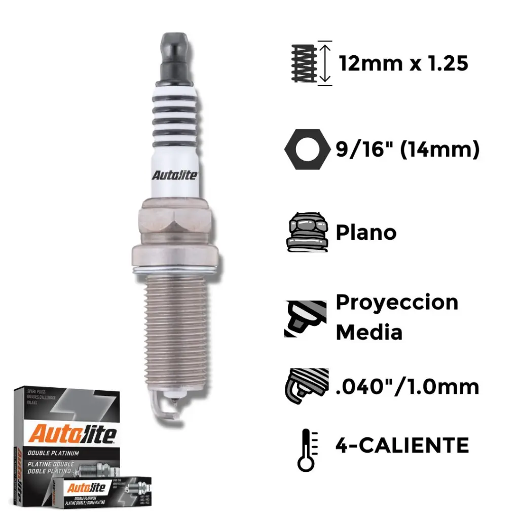 Bujías Autolite Doble X4 - NGK LZKAR6AP-11 LKAR6AIX-11 CHAMP REA12WMB4