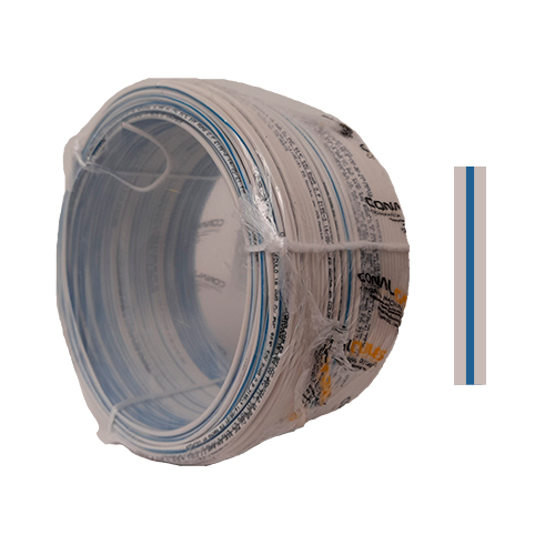 CABLE VEHICULO 20AWG 50V 90 C BLANCO-AZUL