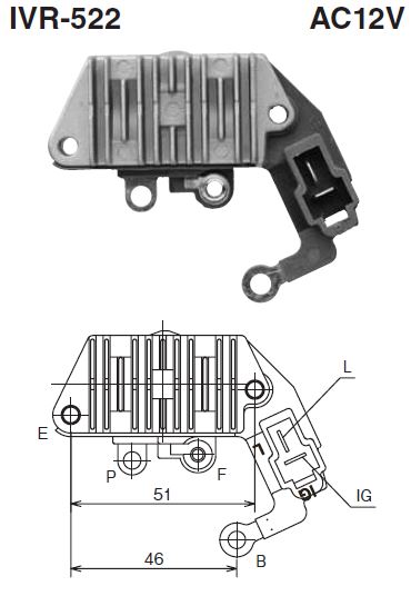REGULADOR ALT.KUBOTA 12V - IN-254 NEW ERA