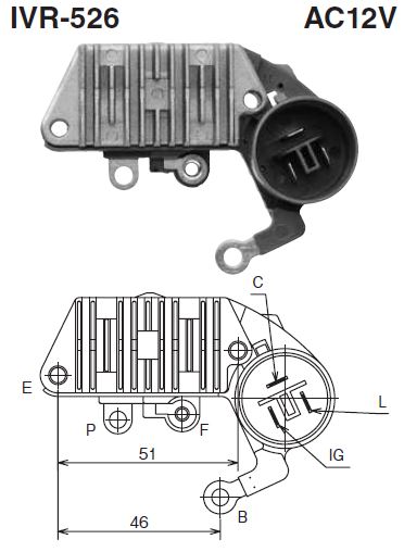 REGULADOR ALT. TOYOTA 12V - IN-252 NEW ERA