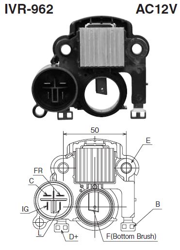 REGULADOR ALTERNADOR MITSUBISHI HONDA 12V - IM-835 NEW ERA