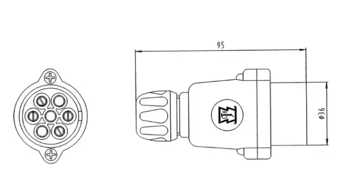 Conector Macho Tipo Hella 7 Vias (Vh Liviano) Plasticoiso 1724- Typ N