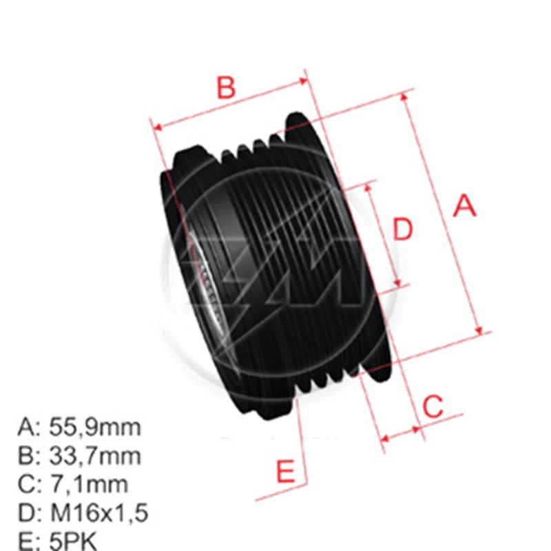 Polea Rueda Libre Audi A4 A6 Skoda Superb 2.0 Passat 1.6 1.8 Cc 16X5 038903119P Vkm03113 5376