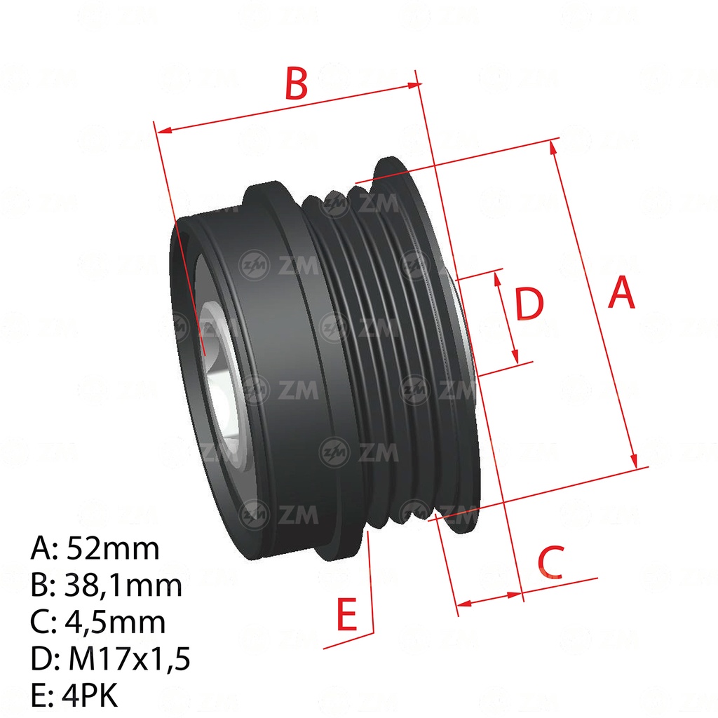Polea Rueda Libre Ford Escape Focus Fusion 4X17 Cv6E10A352Aa 920024