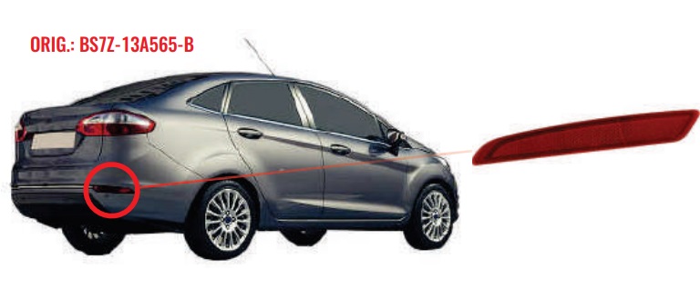 Reflector Ford New Fiesta Sedan  2014 A 2017 - Lado Izquierdo - Nmero Original Bs7Z -1365 -B
