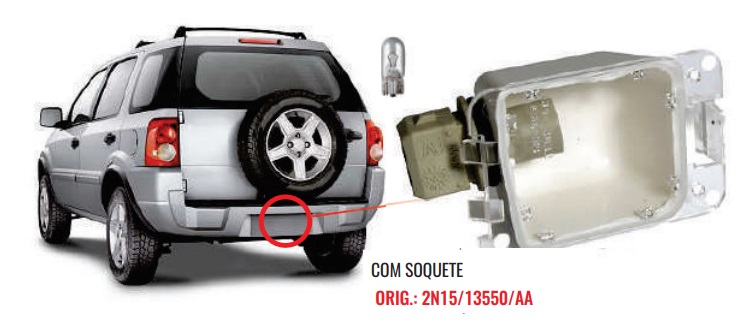 Ecosport Luz Placa 2003/2012 Cod.Original: 2 N15/13550/Aa Con Enchufe