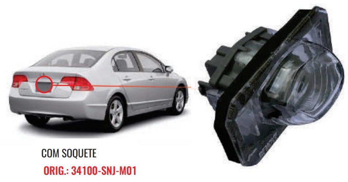 Honda Civic Luz Placa Cod. Original: 34100-Snj-M01