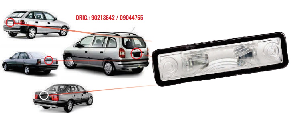 Linterna De Placa 95/96; Astra 95/96; Zafira 98/01 Y Omega 93/96 Cod. Original: 90213642