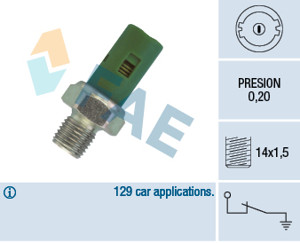 [FAE-12630] PERA PRESION DE ACEITE RENAULT MEGANE CLIO VERDE MENOS PRESION