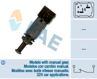 [FAE-24890] PERA DE FRENO RENAULT 2 PINES (B1-A3)