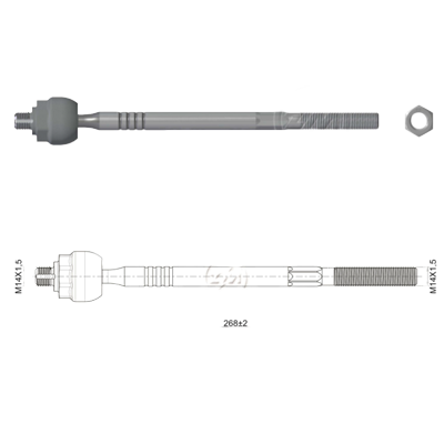 [ZM-17011002] TERMINAL AXIAL DER/IZQ FIAT IDEA 07 PALIO 01-08 SIENA 01-08 STRADA 99-09 TEMPRA L:268 RC: M14-1,50 RP: M14-1,50 TP:86N.M