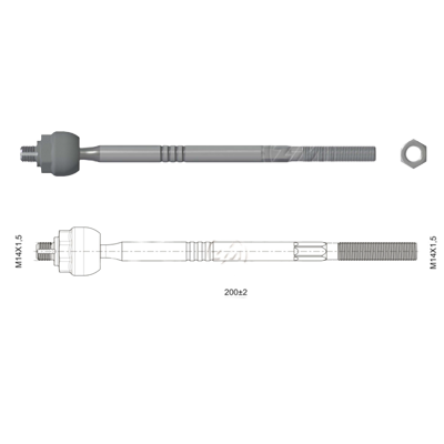 [ZM-17011006] TERMINAL AXIAL DER/IZQ FIAT PALIO  PALIO WEEKEND 97 SIENA 97 L:280 RC:M14-1,50 RP:M14-1,50 TP: 86N.M MTC:78N.M
