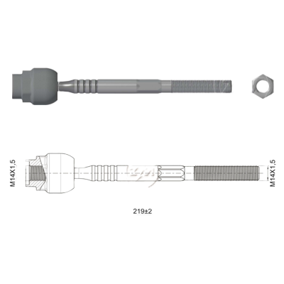 [ZM-17012003] TERMINAL AXIAL DER/IZQ FIAT DUNA FIORINO 91 PREMIO 91 UNO 92-08 L:219 RC:M14-1,50 RP:M14-1,50 TP:86N.M MTC:78N.M