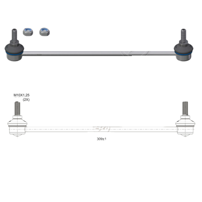 [ZM-37011006] LINK FRONTAL DER/IZQ FIAT GRAN SIENA 13 MOBI 17 PALIO 12 UNO 11 L:309 RP:M10-1,25 MTC:48N.M