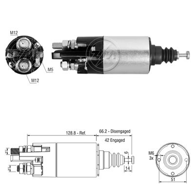 [ZM-842] AUTOMATICO 39MT MERCEDES BENZ VOLVO LV150 O500 24VSIN OREJAS TIPO MITSUBISHI