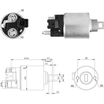 [ZM-1425] AUTOMATICO TOYOTA VIGO HILUX RAV 12V TIPO DENSOCONECTOR DERECHA