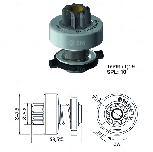 [8557126] BENDIX RENAULT 9-19 PEUGEOT BMW CHEVROLETMONZA/ CORSA 9D TIPO BOSCH
