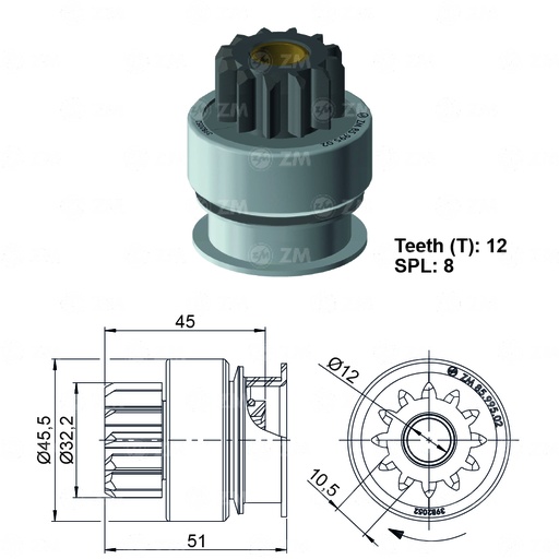 [8599502] BENDIX PEUGEOT 306 CITROEN XANTIA/MITSUBISHIL300 12D