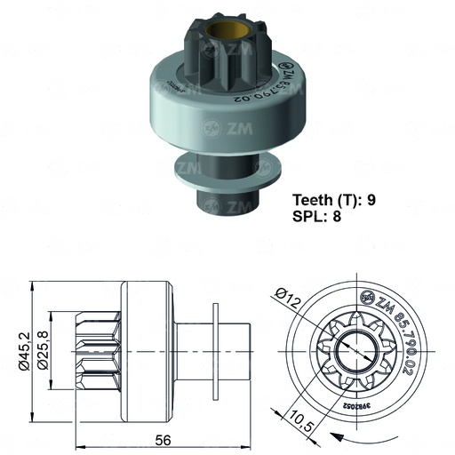 [8579002] BENDIX RENAULT 4 12 KANGO MITSUBISHIADAPTACION 9D