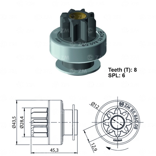 [8586008] BENDIX DAEWOO DAMAS Y TICO KIA/ SPARK/CRONOS8D