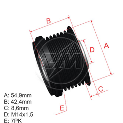 [96.005.13] POLEA RUEDA LIBRE TOYOTA CAMRY 2,4 PREVIA RAV4II RAV4 III 2,4 SUZUKI GRAND VITARA DENSO274150W040 274150W041 021040-1550 5502