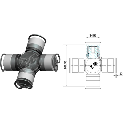 [3500114] CRUCETA CARDAN PIRAGUA FORD 65