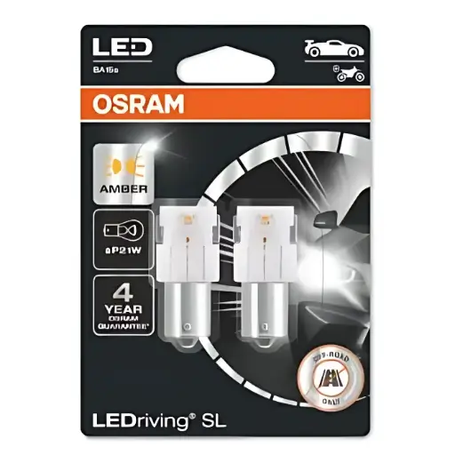 [OSR-7506DYP-02B] Bombillo 1141 1.8W 12V Ambar Led Pin Recto