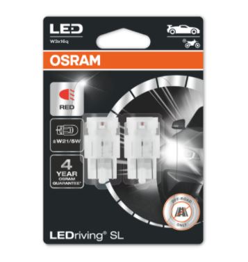 [OSR-7515DRP-02B] W21/5W T20-2 2.7W 12V ROJO LED