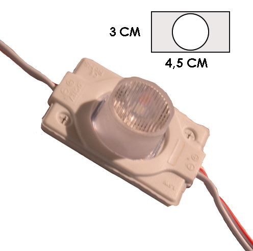 [LYT-4530BCO] MODULO 1LED CON DIFUSOR 3D BLANCO 6500K 12V IP-67