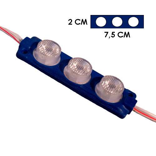 [LYT-7520AZL] MODULO 3LED CON DIFUSOR 3D AZUL12V IP-67