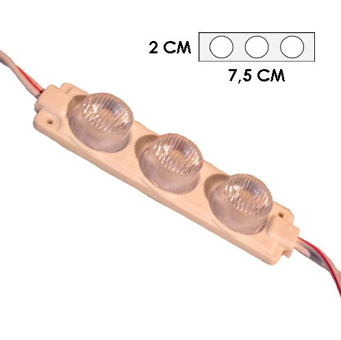 [LYT-7520ICE] MODULO 3LED CON DIFUSOR 3D HIELO12V IP-67