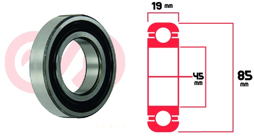 [RYT-6209-2RS] RODAMIENTO 6209 2RS UNIVERSAL