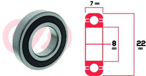 [RYT-6208-2RS] RODAMIENTO 6208 2RS UNIVERSAL