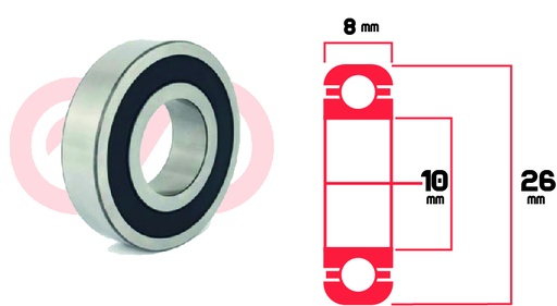 [RYT-6000-2RS] RODAMIENTO 6000 2RS ALTERNADOR DELCO REMY UNIVERSAL
