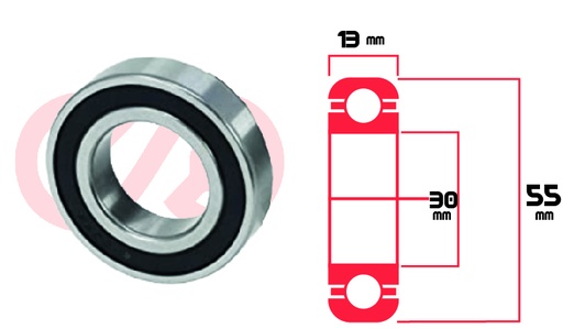 [RYT-6006-2RS] RODAMIENTO 6006 2RS UNIVERSAL