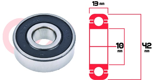 [RYT-6302-2RS] RODAMIENTO 6302 2RS LLANTA TRASERA MOTOS  UNIVERSAL