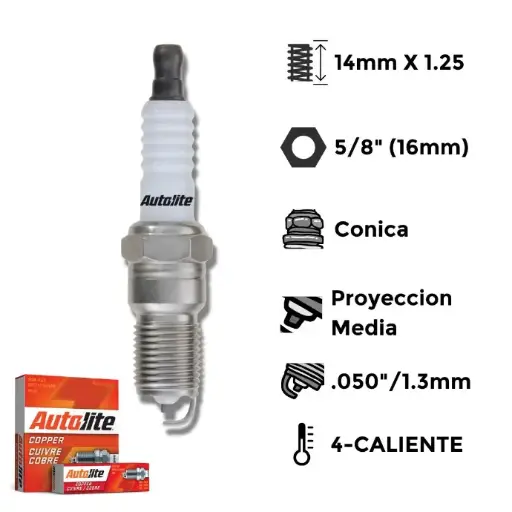 [AL-A104] Bujías Autolite Cobre X4 - NGK BP5EFS BPR6EFS DENSO T16EPR-U