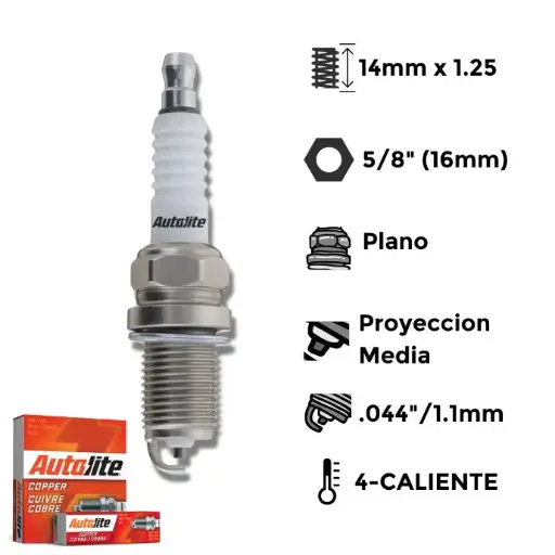 [AL-A3924] Bujías Autolite Cobre Níquel X4 - NGK BKR5EKB-11 / BKR5E-11