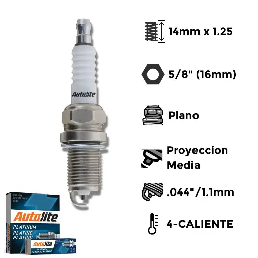 [AL-AAP3924] Bujías Autolite Platino X4 -NGK BKR5EGP