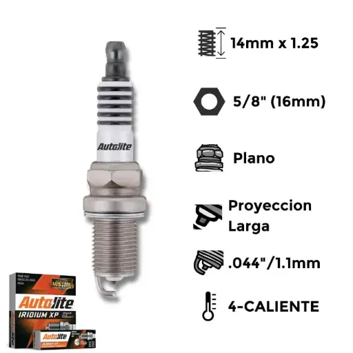 [AXP5224] Bujías Autolite Iridium Platino Doble X4 - NGK ZFR5F-11-ZFR6T-11G BOSCH FR7HE02 CHAMP RC9MC4