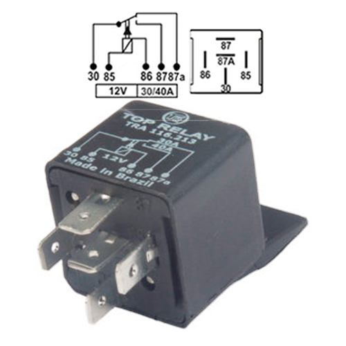 [TRA116213] RELE AUXILIAR 5 PATAS CON SOPORTE 12V 30/40A