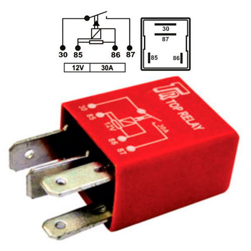 [TRA300128] MINIRELE AUXILIAR  4 PATAS CON RESITENCIA 12V 30A